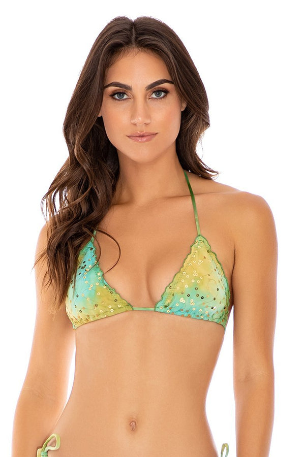 Luli Fama Off Duty Mermaid Wavey Triangle Top